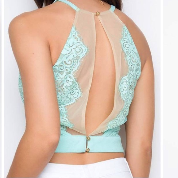 Lace Inset Crop Top - Picture 3 of 15